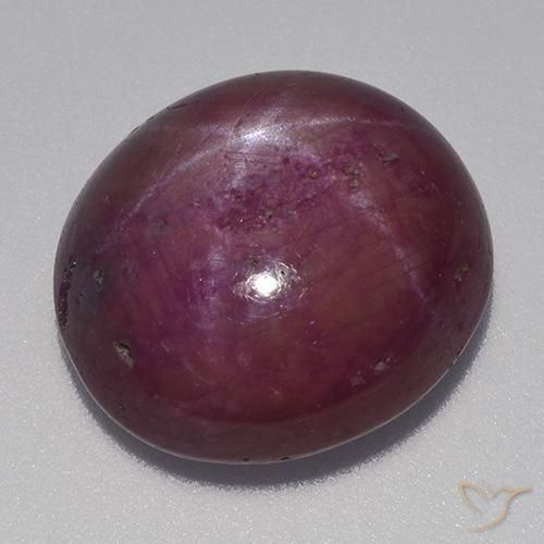 14.94ct Natürlicher Mittel-Dunkelviolett Sternrubin, Oval, Lichtundurchlässig