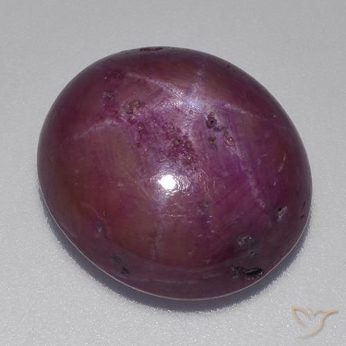 9,17 ctw natürlicher Mittel-Dunkelviolett Sternrubin, Oval, Lichtundurchlässig
