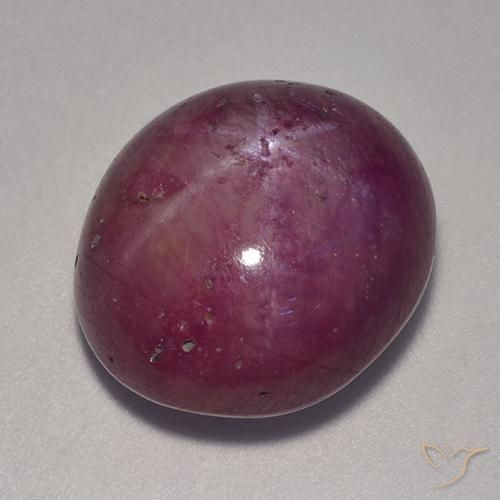 18.41ct Natürlicher rötlich-lila Sternrubin, Oval, Lichtundurchlässig