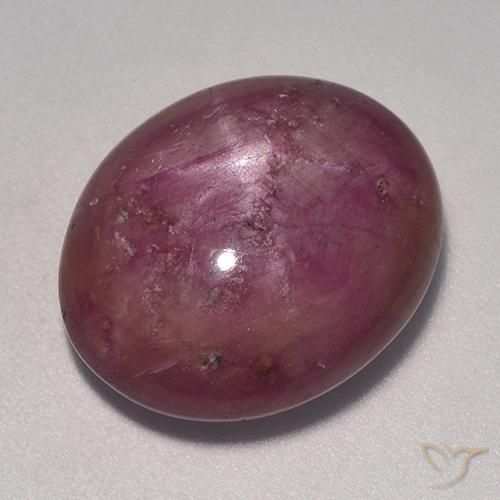 15.26ct Natürlicher Graues Magenta Sternrubin, Oval, Lichtundurchlässig