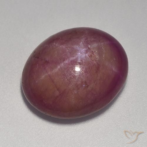 9,17 ctw natürlicher Graues Magenta Sternrubin, Oval, Lichtundurchlässig