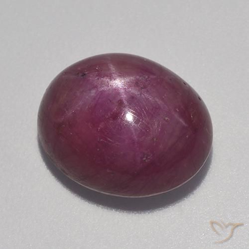 9.58ct Natürlicher rötlich-lila Sternrubin, Oval, Lichtundurchlässig