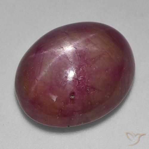 17.03ct Natürlicher Mittelviolett Sternrubin, Oval, Lichtundurchlässig