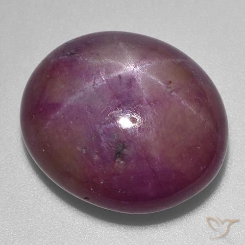 29.22ct Natürlicher Graues Magenta Sternrubin, Oval, Lichtundurchlässig