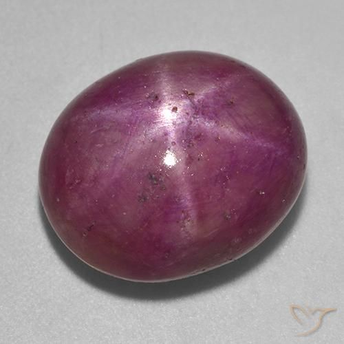 14.31ct Natürlicher Mitteldunkles Rotviolett Sternrubin, Oval, Lichtundurchlässig