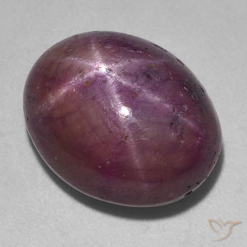 18.38ct Natürlicher Mittel-Dunkelviolett Sternrubin, Oval, Lichtundurchlässig