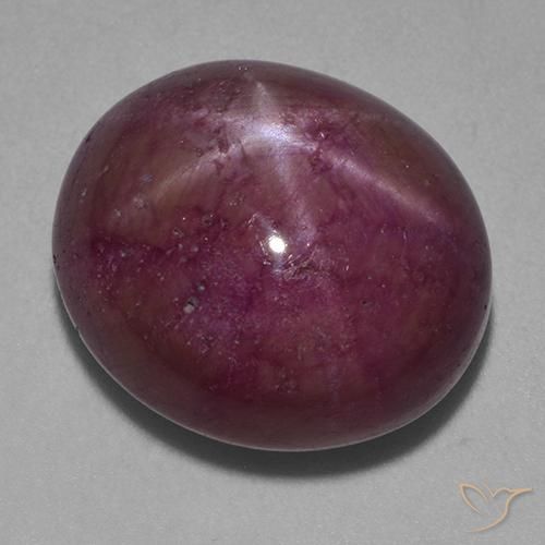 21.97ct Natürlicher Graues Magenta Sternrubin, Oval, Lichtundurchlässig