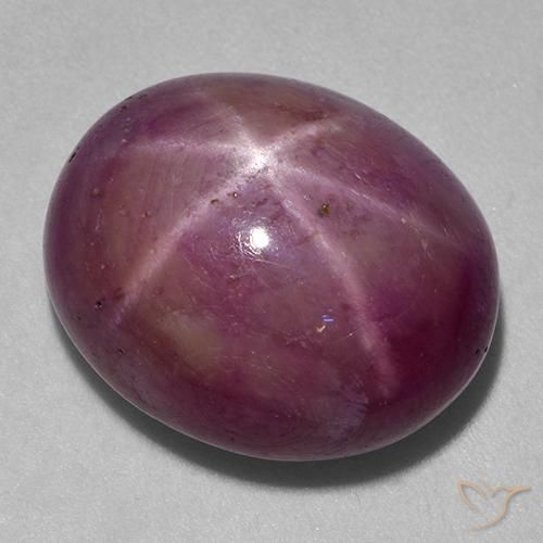 9,17 ctw natürlicher Graues Magenta Sternrubin, Oval, Lichtundurchlässig