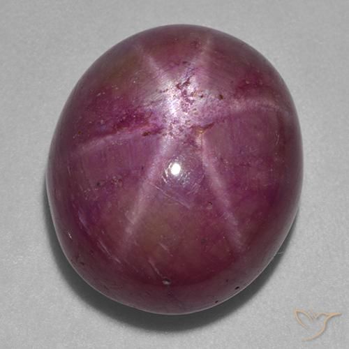 9,17 ctw natürlicher Mittel-Dunkelviolett Sternrubin, Oval, Lichtundurchlässig