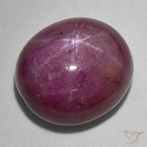 24.49ct Natürlicher Mittel-Dunkelviolett Sternrubin, Oval, Lichtundurchlässig