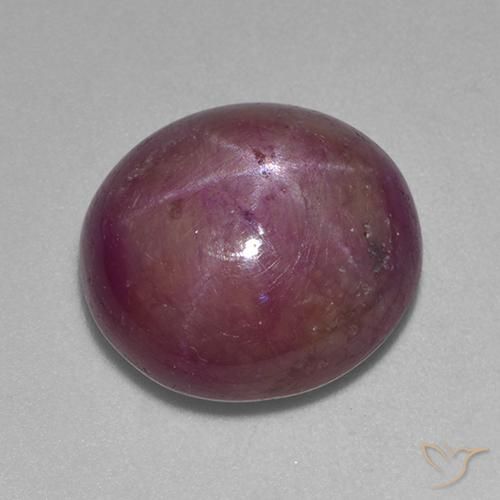 9,17 ctw natürlicher Mittel-Dunkelviolett Sternrubin, Oval, Lichtundurchlässig