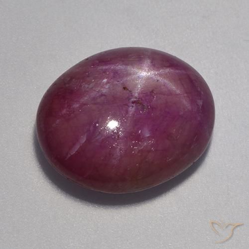 12.90ct Natürlicher Mittel-Dunkelviolett Sternrubin, Oval, Lichtundurchlässig
