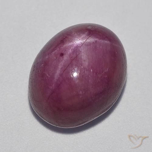 11.42ct Natürlicher Mittel-Dunkelviolett Sternrubin, Oval, Lichtundurchlässig