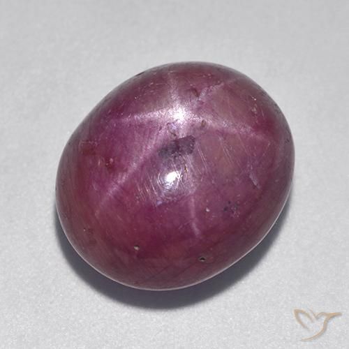 12.08ct Natürlicher Mittel-Dunkelviolett Sternrubin, Oval, Lichtundurchlässig