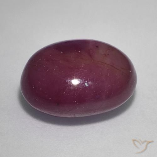 9,17 ctw natürlicher Mittel-Dunkelviolett Sternrubin, Oval, Lichtundurchlässig