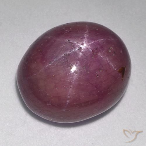 17.40ct Natürlicher Graues Magenta Sternrubin, Oval, Lichtundurchlässig