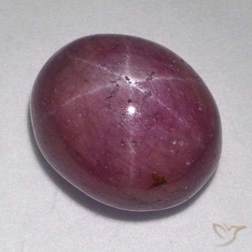9,17 ctw natürlicher Graues Magenta Sternrubin, Oval, Lichtundurchlässig