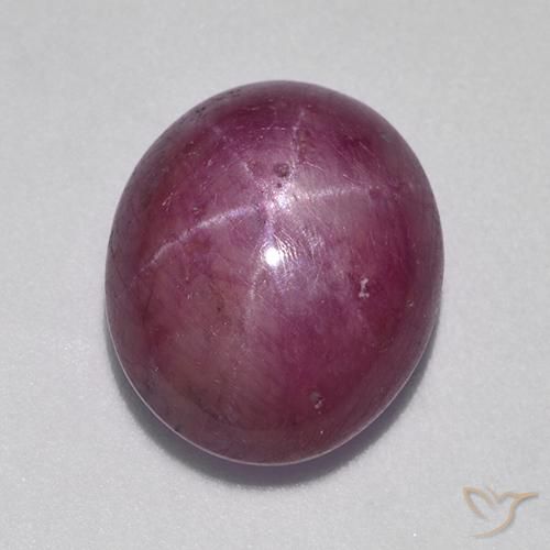 9,17 ctw natürlicher Mittel-Dunkelviolett Sternrubin, Oval, Lichtundurchlässig