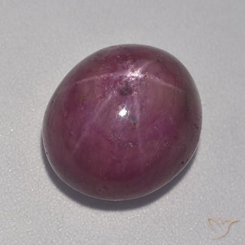 10.98ct Natürlicher Pflaume Lila Sternrubin, Oval, Lichtundurchlässig