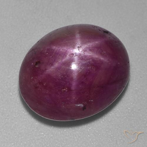 10.00ct Natürlicher Mittel-Dunkelviolett Sternrubin, Oval, Lichtundurchlässig