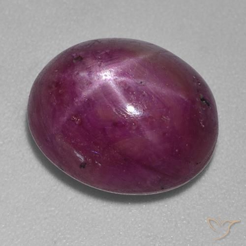 9,17 ctw natürlicher Mittel-Dunkelviolett Sternrubin, Oval, Lichtundurchlässig