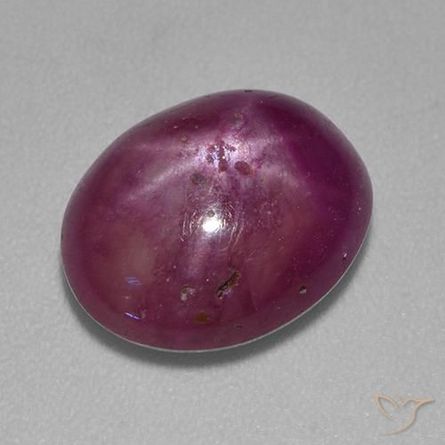 6.43ct Natürlicher Mittel-Dunkelviolett Sternrubin, Oval, Lichtundurchlässig