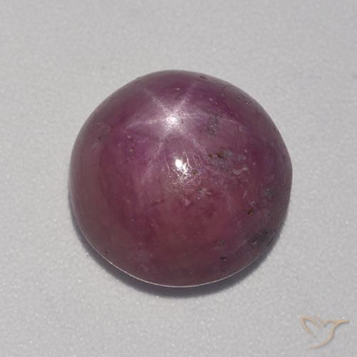 6.44ct Natürlicher Mittel-Dunkelviolett Sternrubin, Runden, Lichtundurchlässig