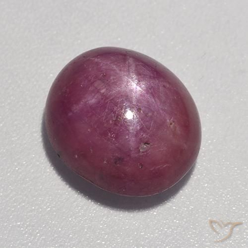 6.24ct Natürlicher Mittel-Dunkelviolett Sternrubin, Oval, Lichtundurchlässig
