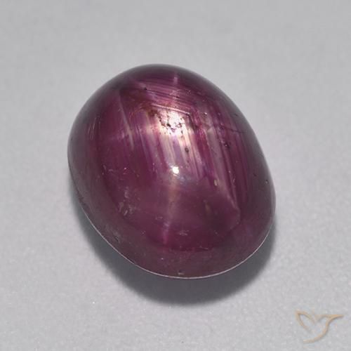 5.53ct Natürlicher Mittel-Dunkelviolett Sternrubin, Oval, Lichtundurchlässig