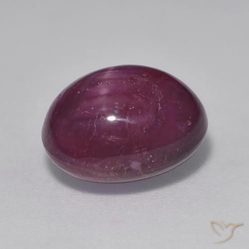 9,17 ctw natürlicher Mittel-Dunkelviolett Sternrubin, Oval, Lichtundurchlässig