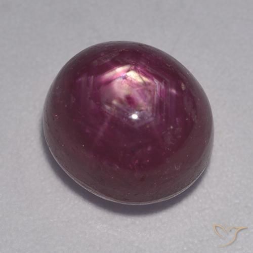 5.78ct Natürlicher Mittel-Dunkelviolett Sternrubin, Oval, Lichtundurchlässig