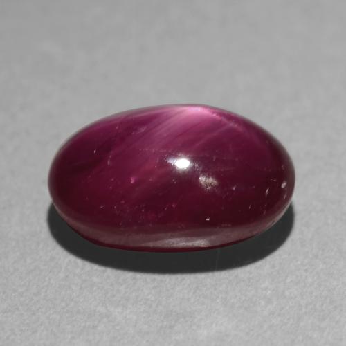 3,03 ctw natürlicher purpurfarbener Stern-Rubin, Oval Schliff, Lichtdurchlässig
