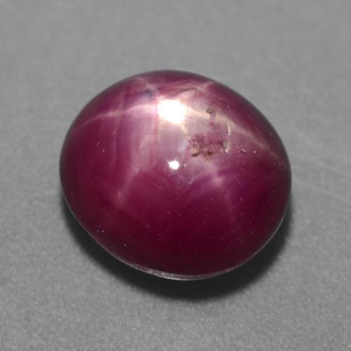 5,38 ctw natürlicher purpurfarbener Stern-Rubin, Oval Schliff, Lichtdurchlässig