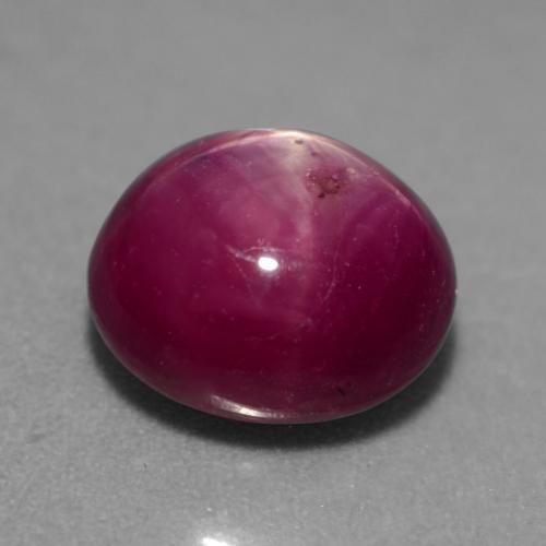5,38 ctw natürlicher purpurfarbener Stern-Rubin, Oval Schliff, Lichtdurchlässig