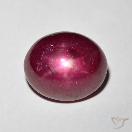 10.93ct Natürlicher Tiefes Weinrot Sternrubin, Oval, Lichtundurchlässig