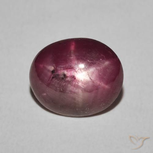 3.85ct Natürlicher Graues Magenta Sternrubin, Oval, Lichtundurchlässig