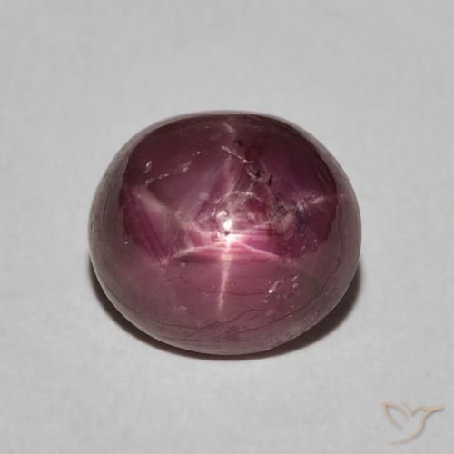 5.04ct Natürlicher Graues Magenta Sternrubin, Oval, Lichtundurchlässig