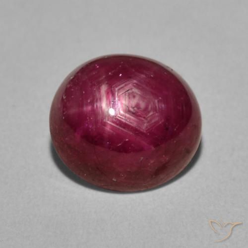 5.50ct Natürlicher Beeren Lila Sternrubin, Oval, Lichtundurchlässig