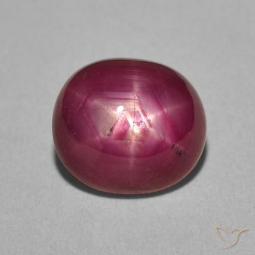 5.07ct Natürlicher Tiefes Magenta Sternrubin, Oval, Lichtundurchlässig