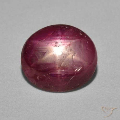 3.97ct Natürlicher Mittelviolett Sternrubin, Oval, Lichtundurchlässig