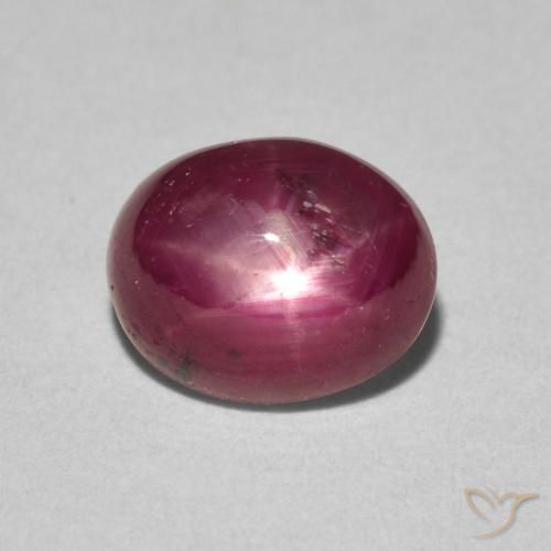 3.29ct Natürlicher Tiefrot Sternrubin, Oval, Lichtundurchlässig