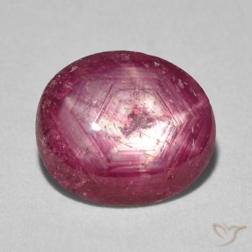 3.51ct Natürlicher Mittelrot Sternrubin, Oval, Lichtundurchlässig