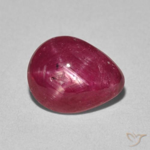 2.84ct Natürlicher Mittelrot Sternrubin, Birnenform, Lichtundurchlässig