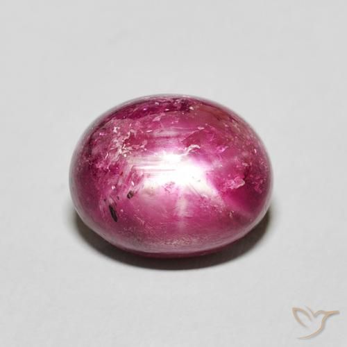 5.18ct Natürlicher Rosaig-rot Sternrubin, Oval, Lichtundurchlässig