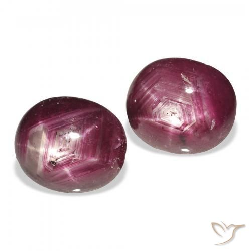 7.40 ct natürliche Magenta-Rosa Sternrubin-Edelsteine, Oval, Lichtundurchlässig