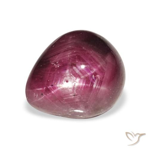 6.52ct Natürlicher Mittelviolett Sternrubin, Birnenform, Lichtundurchlässig