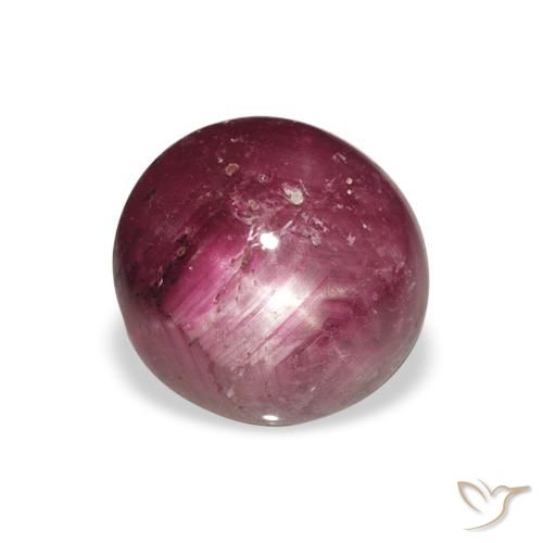 4.27ct Natürlicher Medium Dark-Purple Sternrubin, Runden, Lichtundurchlässig