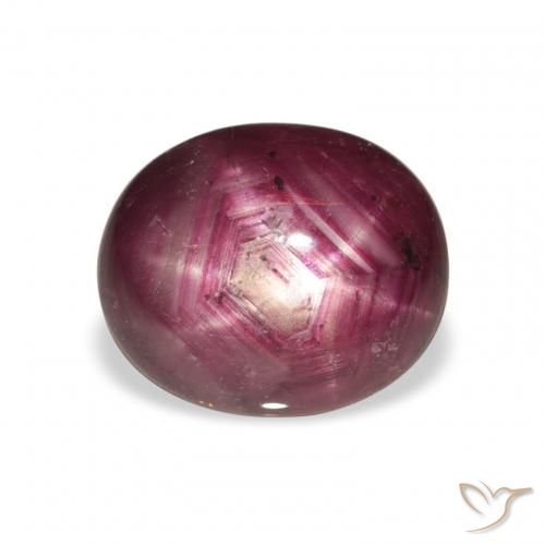 5.69ct Natürlicher Medium Dark-Purple Sternrubin, Oval, Lichtundurchlässig