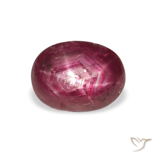 4.26ct Natürlicher Medium Dark Reddish-Purple Sternrubin, Oval, Lichtundurchlässig