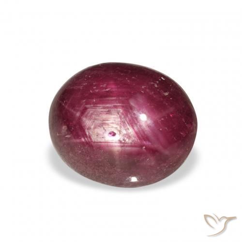 6.70ct Natürlicher Medium Dark Reddish-Purple Sternrubin, Oval, Lichtundurchlässig